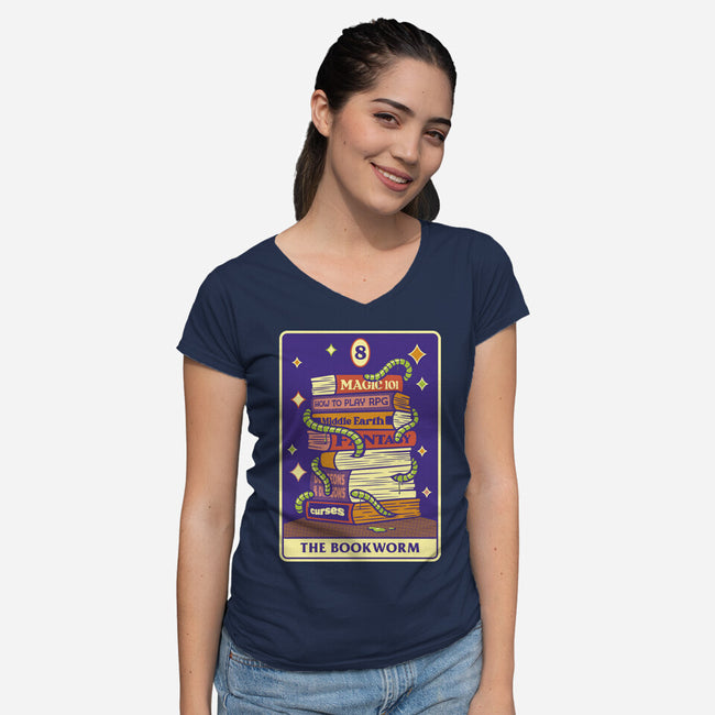 The Bookworm RPG-Womens-V-Neck-Tee-tobefonseca