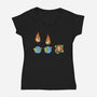Cat Meteor-Womens-V-Neck-Tee-tobefonseca