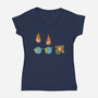 Cat Meteor-Womens-V-Neck-Tee-tobefonseca