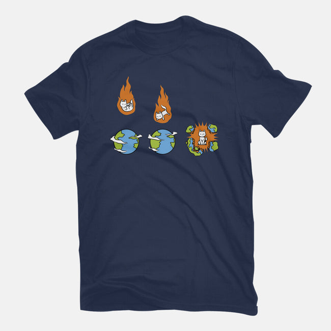 Cat Meteor-Unisex-Basic-Tee-tobefonseca