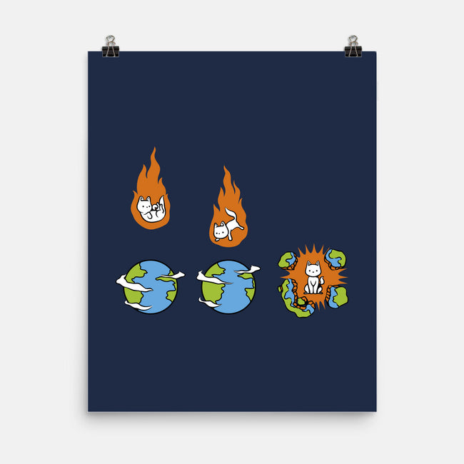 Cat Meteor-None-Matte-Poster-tobefonseca