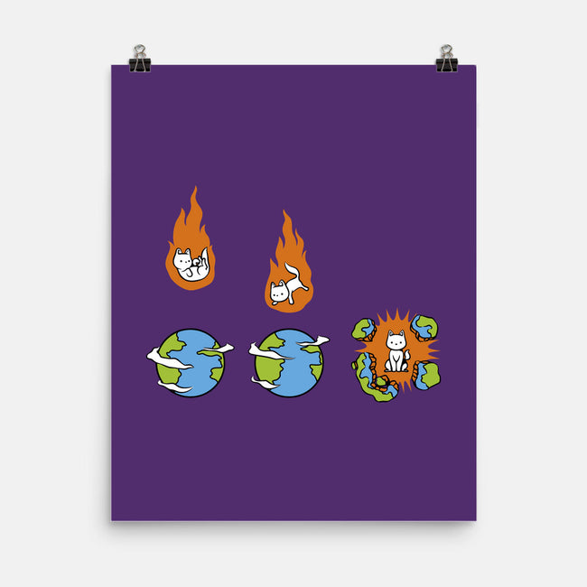 Cat Meteor-None-Matte-Poster-tobefonseca