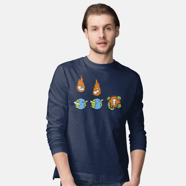 Cat Meteor-Mens-Long Sleeved-Tee-tobefonseca