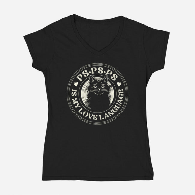 PSPSPS Is My Love Language Cat-Womens-V-Neck-Tee-tobefonseca