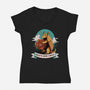 Armadillo That's How I Roll-Womens-V-Neck-Tee-tobefonseca