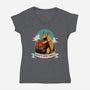 Armadillo That's How I Roll-Womens-V-Neck-Tee-tobefonseca