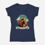 Armadillo That's How I Roll-Womens-V-Neck-Tee-tobefonseca