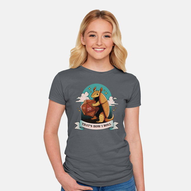 Armadillo That's How I Roll-Womens-Fitted-Tee-tobefonseca