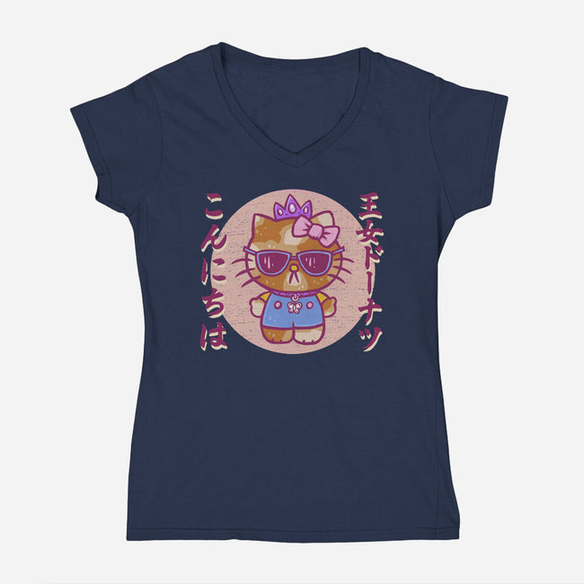 Hello Princess-Womens-V-Neck-Tee-kg07