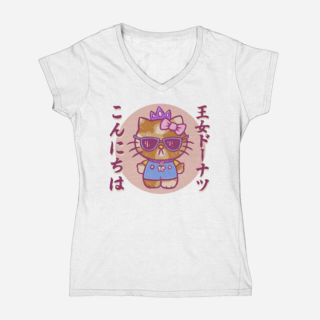 Hello Princess-Womens-V-Neck-Tee-kg07