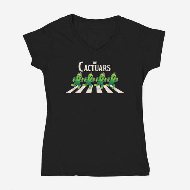The Cactuars-Womens-V-Neck-Tee-2DFeer