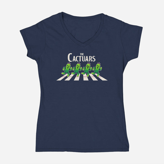 The Cactuars-Womens-V-Neck-Tee-2DFeer