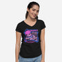 Psychic Beats-Womens-V-Neck-Tee-ilustrata