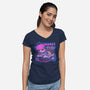 Psychic Beats-Womens-V-Neck-Tee-ilustrata