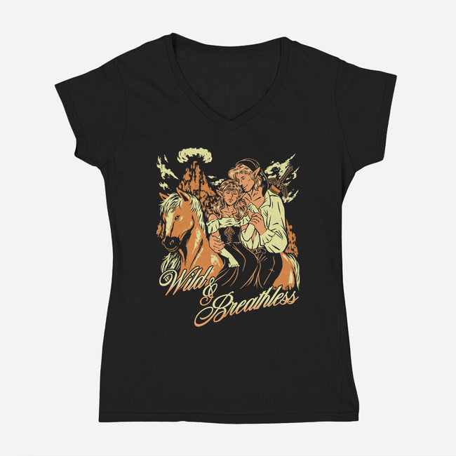 Wild And Breathless-Womens-V-Neck-Tee-Henrique Torres