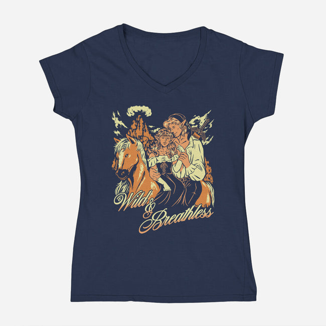 Wild And Breathless-Womens-V-Neck-Tee-Henrique Torres