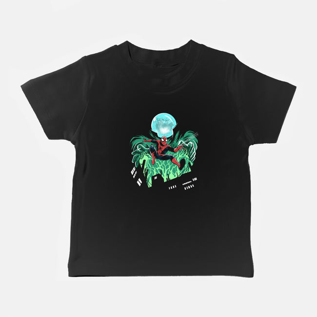 Mysterio Over The Spider-Baby-Basic-Tee-zascanauta