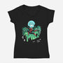 Mysterio Over The Spider-Womens-V-Neck-Tee-zascanauta
