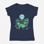 Mysterio Over The Spider-Womens-V-Neck-Tee-zascanauta