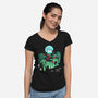 Mysterio Over The Spider-Womens-V-Neck-Tee-zascanauta