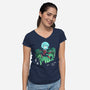 Mysterio Over The Spider-Womens-V-Neck-Tee-zascanauta