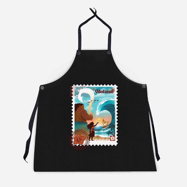 Motunui Stamp-Unisex-Kitchen-Apron-dandingeroz