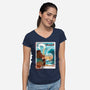 Motunui Stamp-Womens-V-Neck-Tee-dandingeroz