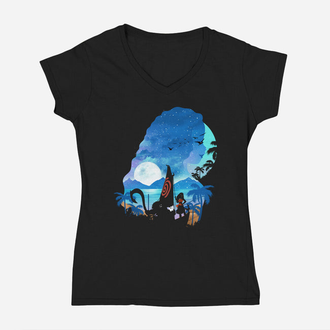 The Daughter Of The Sea-Womens-V-Neck-Tee-dandingeroz