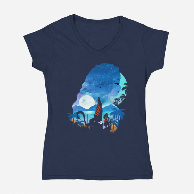 The Daughter Of The Sea-Womens-V-Neck-Tee-dandingeroz