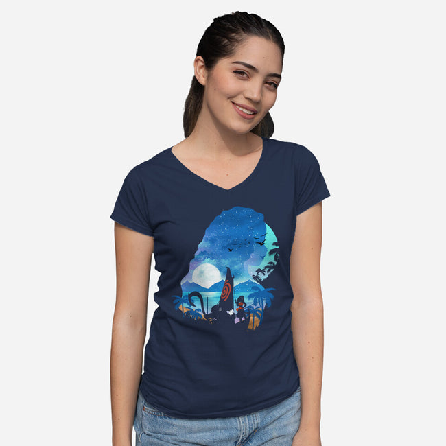 The Daughter Of The Sea-Womens-V-Neck-Tee-dandingeroz