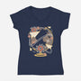 Origami Airplane-Womens-V-Neck-Tee-NemiMakeit
