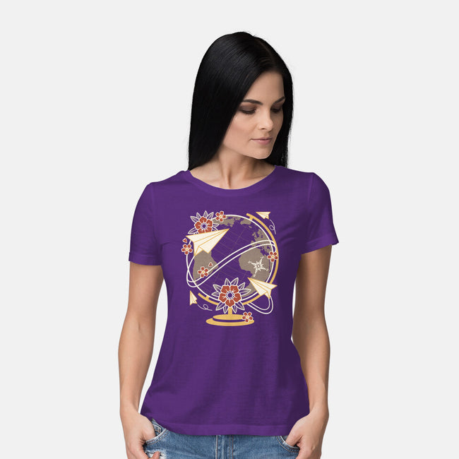Origami Airplane-Womens-Basic-Tee-NemiMakeit