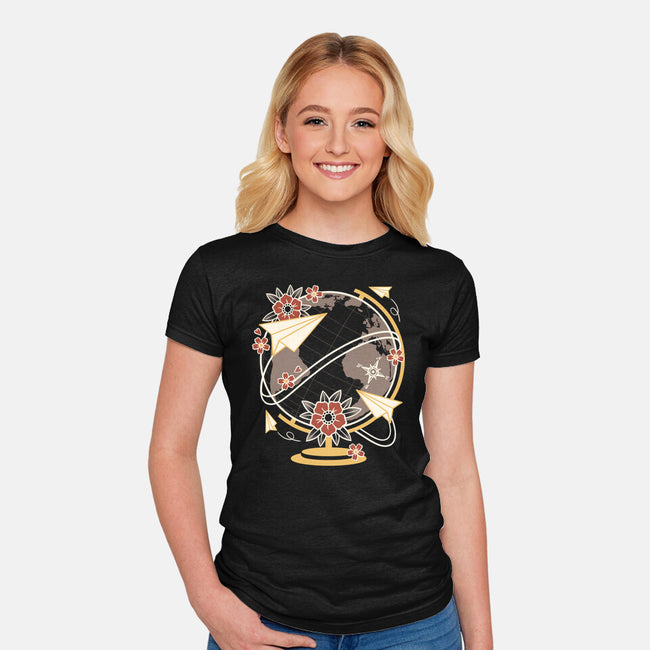 Origami Airplane-Womens-Fitted-Tee-NemiMakeit