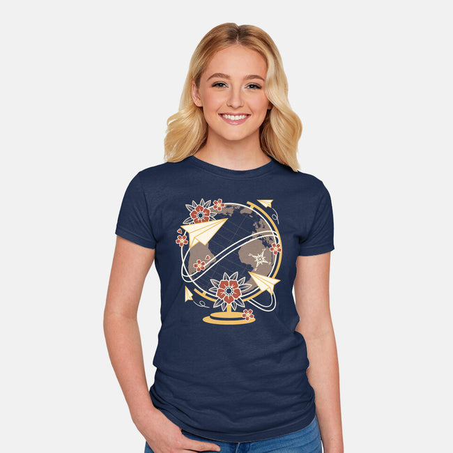 Origami Airplane-Womens-Fitted-Tee-NemiMakeit