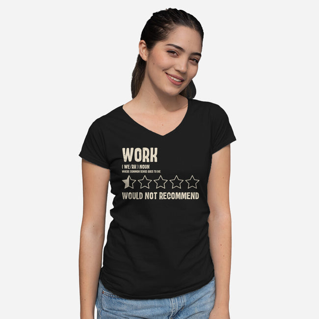 Would Not Reccomend-Womens-V-Neck-Tee-turborat14