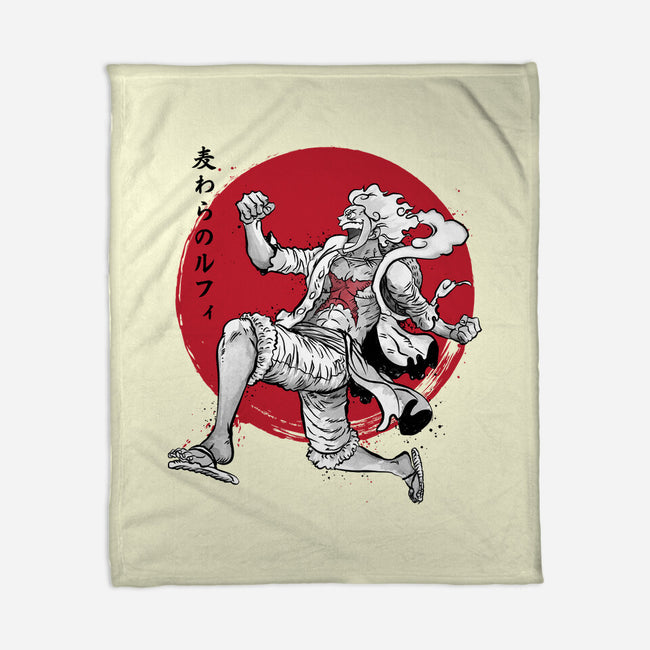 The Awakening Of Sun God Sumi-e-None-Fleece-Blanket-DrMonekers