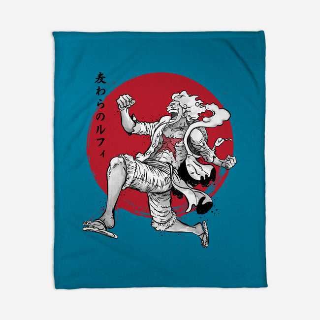 The Awakening Of Sun God Sumi-e-None-Fleece-Blanket-DrMonekers