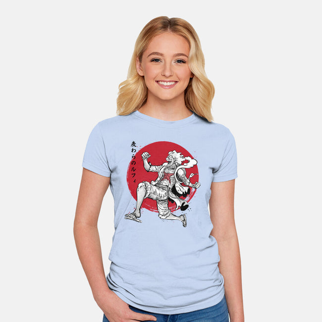 The Awakening Of Sun God Sumi-e-Womens-Fitted-Tee-DrMonekers
