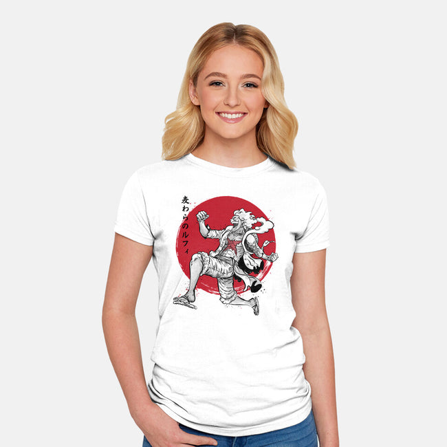 The Awakening Of Sun God Sumi-e-Womens-Fitted-Tee-DrMonekers