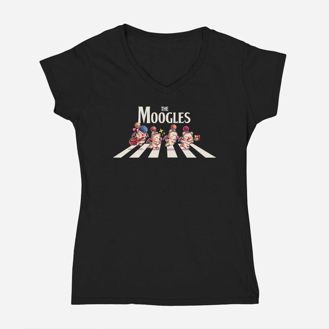 The Moogles-Womens-V-Neck-Tee-2DFeer
