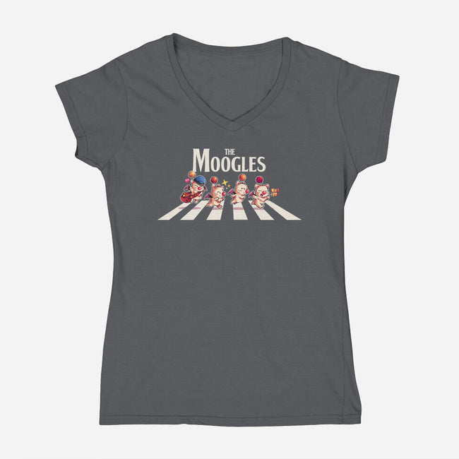 The Moogles-Womens-V-Neck-Tee-2DFeer