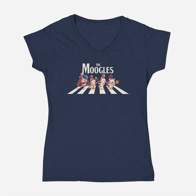 The Moogles-Womens-V-Neck-Tee-2DFeer