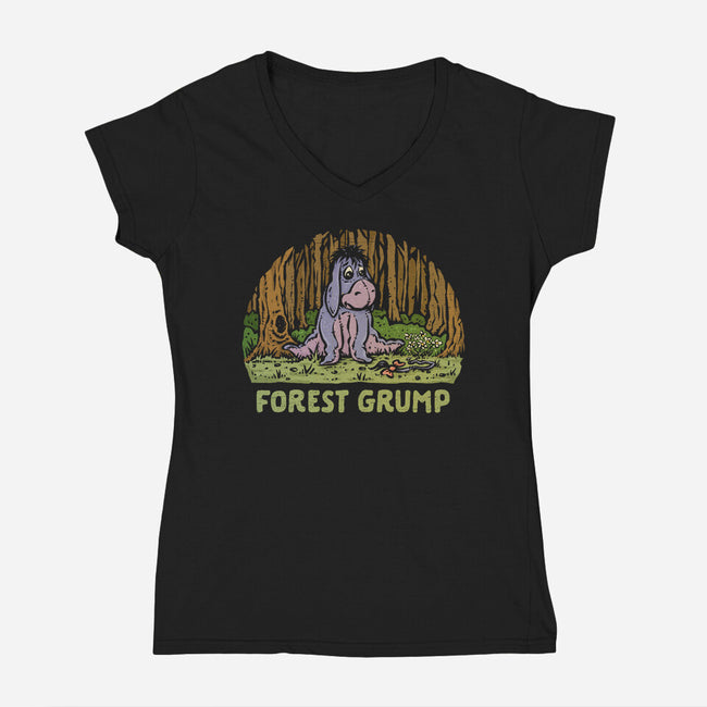 Forest Grump-Womens-V-Neck-Tee-kg07