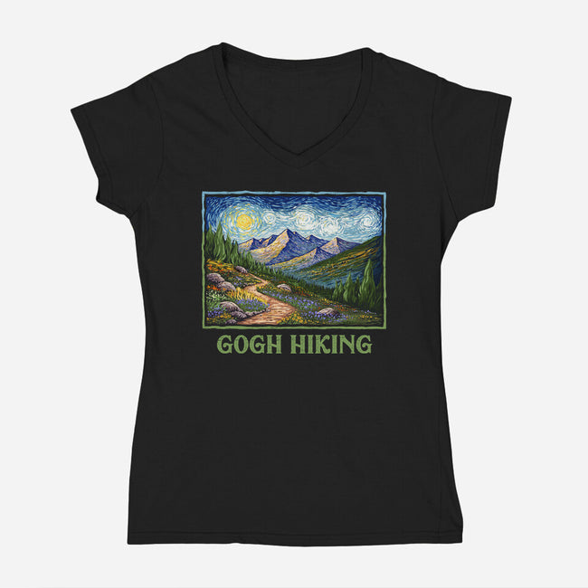 Gogh Hiking-Womens-V-Neck-Tee-kg07
