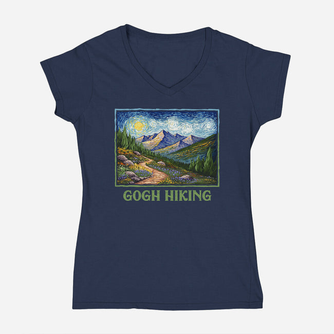 Gogh Hiking-Womens-V-Neck-Tee-kg07