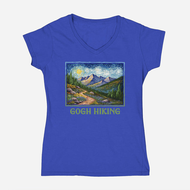 Gogh Hiking-Womens-V-Neck-Tee-kg07