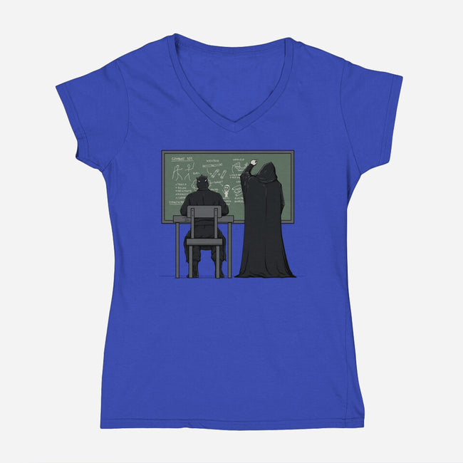 Combat 101-Womens-V-Neck-Tee-pigboom