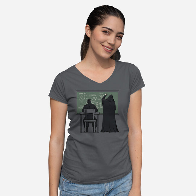 Combat 101-Womens-V-Neck-Tee-pigboom