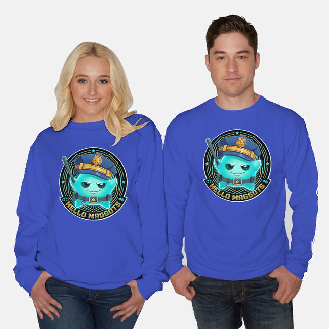 Hello Maggots Luma Guard-Unisex-Crew Neck-Sweatshirt-Millersshoryotombo