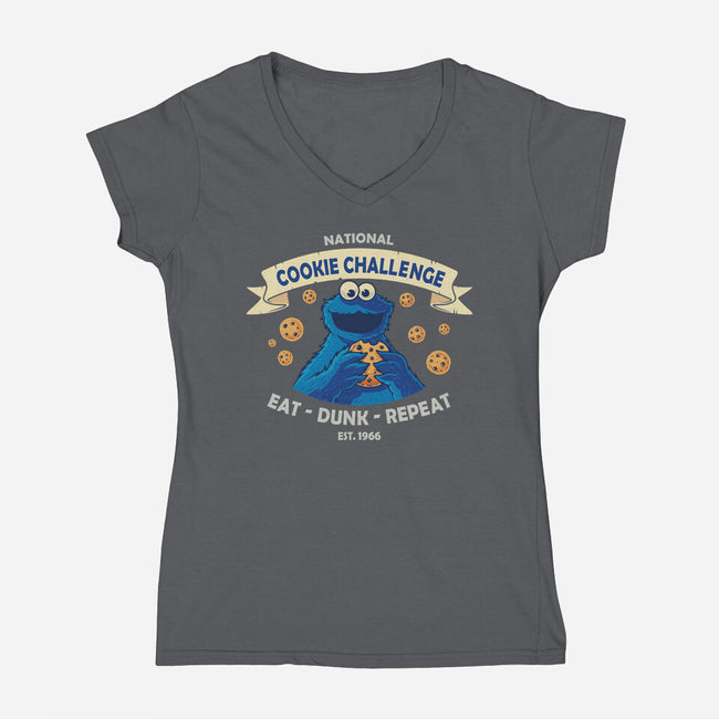 National Cookie Challenge-Womens-V-Neck-Tee-erion_designs